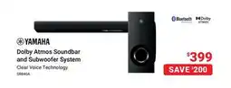 Visions Electronics YAMAHA Dolby Atmos Soundbar and Subwoofer System offer