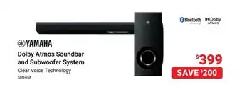 Visions Electronics YAMAHA Dolby Atmos Soundbar and Subwoofer System offer