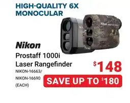 Visions Electronics Nikon Prostaff 1000i Laser Rangefinder offer