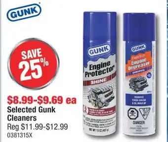 PartSource Selected Gunk Cleaners offer