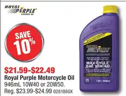 PartSource Royal Purple Motorcycle Oil offer