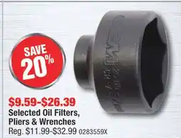 PartSource Selected Oil Filters, Pliers & Wrenches offer
