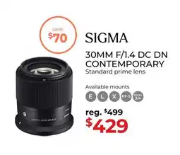 Gosselin Photo SIGMA 30mm f/1.4 DC DN Contemporary offer