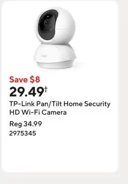 Staples TP-Link Pan/Tilt Home Security HD Wi-Fi Camera offer
