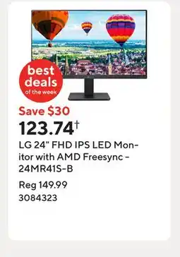 Staples LG 24 FHD IPS LED Monitor with AMD Freesync - 24MR41S-B offer