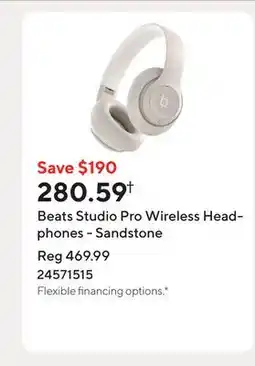 Staples Beats Studio Pro Wireless Headphones - Sandstone offer