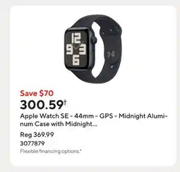 Staples Apple Watch SE - 44mm - GPS - Midnight Aluminum Case with Midnight Sport Band - Medium / Large offer
