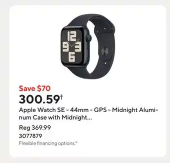 Staples Apple Watch SE - 44mm - GPS - Midnight Aluminum Case with Midnight Sport Band - Medium / Large offer