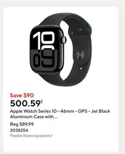 Staples Apple Watch Series 10 - 46mm - GPS - Jet Black Aluminium Case with Black Sport Band offer