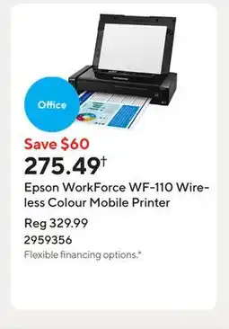 Staples Epson WorkForce WF-110 Wireless Colour Mobile Printer offer