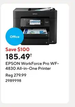 Staples EPSON WorkForce Pro WF-4830 All-in-One Printer offer