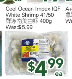 Ample Food Market Cool Ocean Impex IQF White Shrimp 41/50 offer