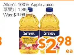 Ample Food Market Allen's 100% Apple Juice offer
