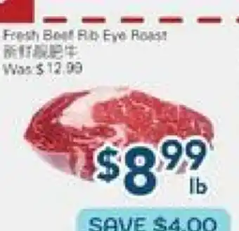 Oceans Fresh Food Market Fresh Beef Rib Eye Roast offer