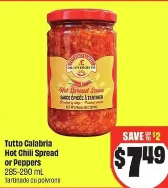 FreshCo Tutto calabria hot chili spread or peppers offer