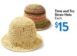 Walmart Time and tru straw hats offer