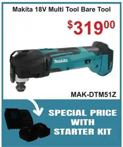 Atlas Tools & Machinery Makita 18V Multi Tool Bare Tool offer