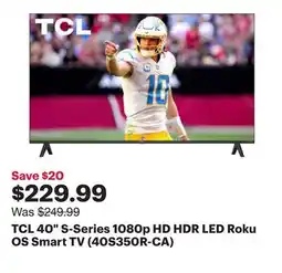 Best Buy TCL 40 S-Series 1080p HD HDR LED Roku OS Smart TV (40S350R-CA) offer