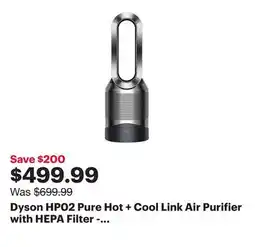 Best Buy Dyson HP02 Pure Hot + Cool Link Air Purifier with HEPA Filter - Steel Black/Nickel offer