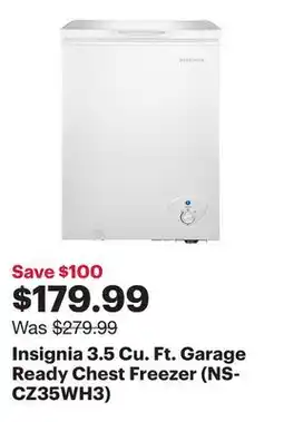 Best Buy Insignia 3.5 Cu. Ft. Garage Ready Chest Freezer (NS-CZ35WH3) offer