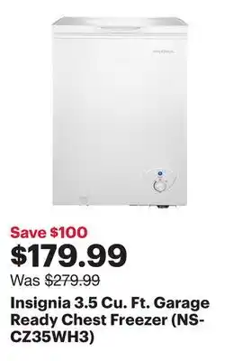Best Buy Insignia 3.5 Cu. Ft. Garage Ready Chest Freezer (NS-CZ35WH3) offer