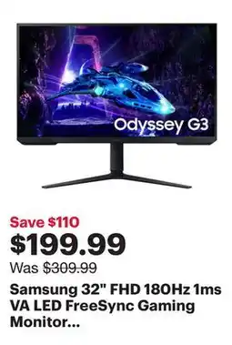 Best Buy Samsung 32 FHD 180Hz 1ms VA LED FreeSync Gaming Monitor (LS32DG302ENXZA) - Black offer
