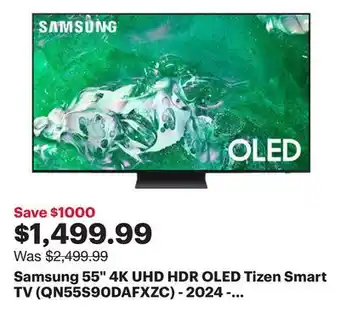 Best Buy Samsung 55 4K UHD HDR OLED Tizen Smart TV (QN55S90DAFXZC) - 2024 - Graphite Black offer