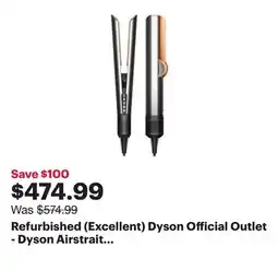 Best Buy Refurbished (Excellent) Dyson Official Outlet - Dyson Airstrait Hair Straightener, Nickel/Copper offer