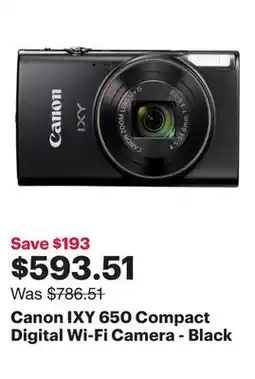 Best Buy Canon IXY 650 Compact Digital Wi-Fi Camera - Black offer