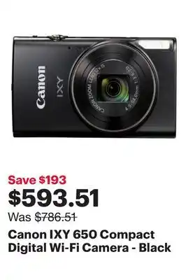 Best Buy Canon IXY 650 Compact Digital Wi-Fi Camera - Black offer