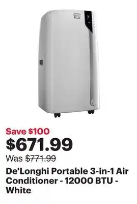 Best Buy De'Longhi Portable 3-in-1 Air Conditioner - 12000 BTU - White offer