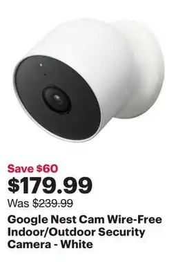 Best Buy Google Nest Cam Wire-Free Indoor/Outdoor Security Camera - White offer