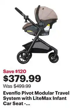 Best Buy Evenflo Pivot Modular Travel System with LiteMax Infant Car Seat - Desert Tan offer