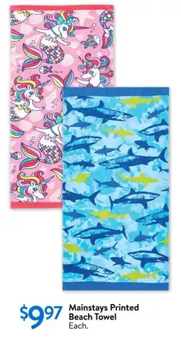 Walmart Mainstays printed beach towel offer