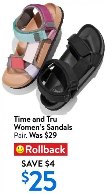 Walmart Time and Tru Women's Sandals offer