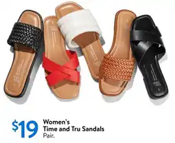 Walmart Women's time and tru sandals offer