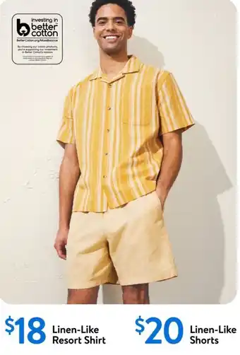 Walmart Linen-like shorts offer