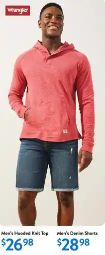 Walmart Wrangler men's hooded knit top offer