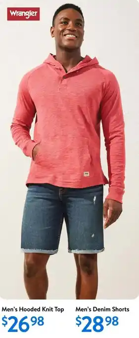 Walmart Wrangler men's hooded knit top offer