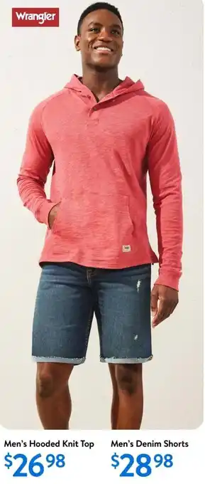 Walmart Wrangler men's denim shorts offer
