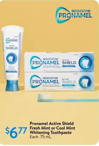 Walmart Pronamel active shield fresh mint or cool mint whitening toothpaste offer
