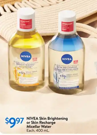 Walmart Nivea skin brightening or skin recharge micellar water offer
