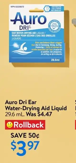 Walmart Auro dri ear water drying aid liquid offer