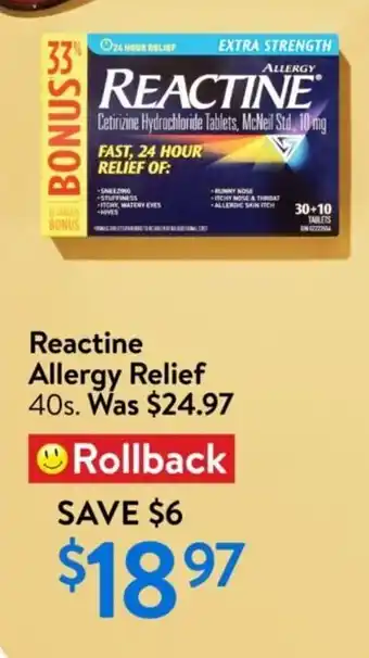 Walmart Reactine allergy relief offer