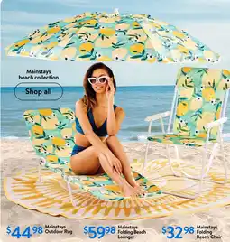Walmart Mainstays folding beach lounger offer