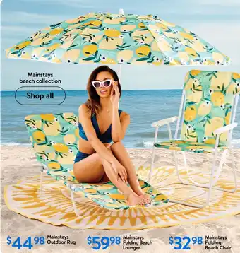 Walmart Mainstays folding beach lounger offer