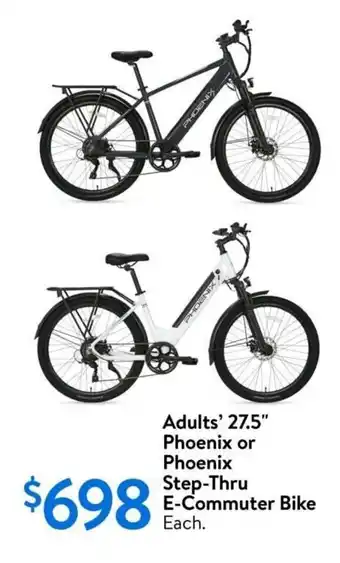 Walmart Adults' 27.5" phoenix or phoenix step-thru e-commuter bike offer