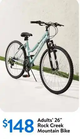 Walmart Adults' 26" rock creek mountain bike offer