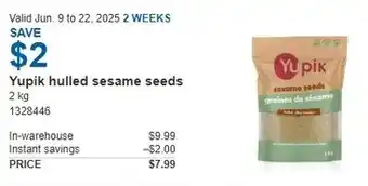 Costco Yupik hulled sesame seeds offer