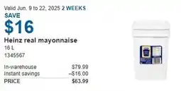 Costco Heinz real mayonnaise offer